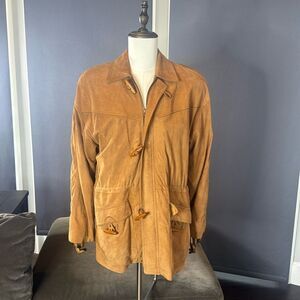 Vintage Men’s Adler Genuine Suede Leather Heavy Weight Jacket Coat Size L